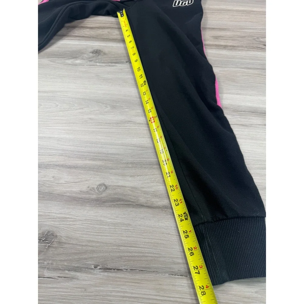 UGG Black Joggers Hot Pink Side Stripe Y2K Sporty Aesthetic XS Cozy Lounge Pants